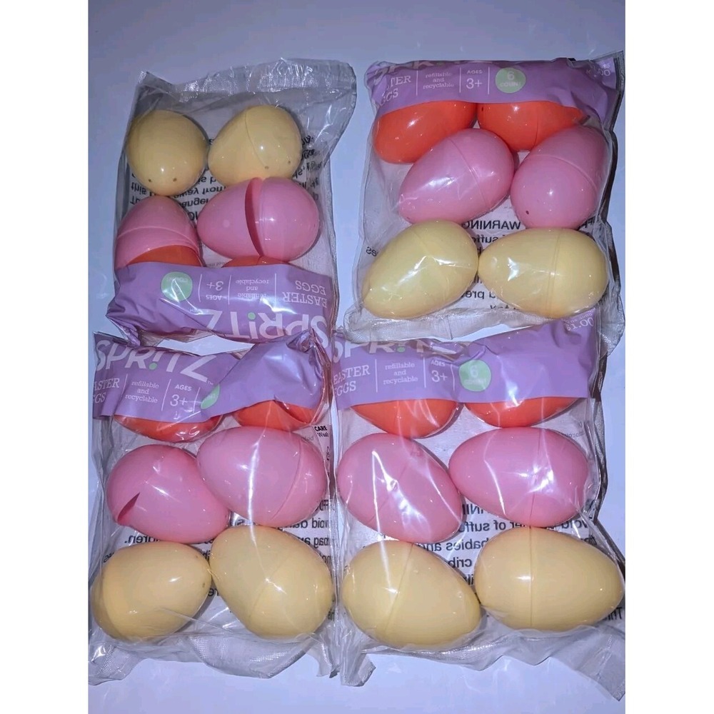 24 Spritz Jumbo Easter Eggs pink orange yellow
